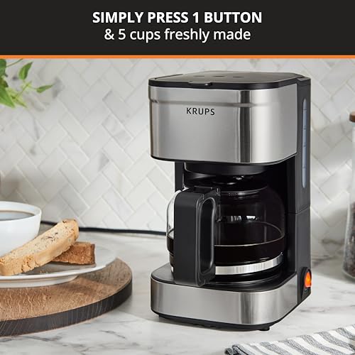 Simplified KRUPS 5 Cup Coffee Maker with Cold Brew Function